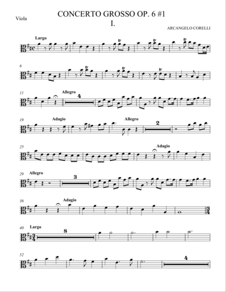 Concerto Grosso Op. 6 #1 Movement I String Orchestra scores gallery preview page 3