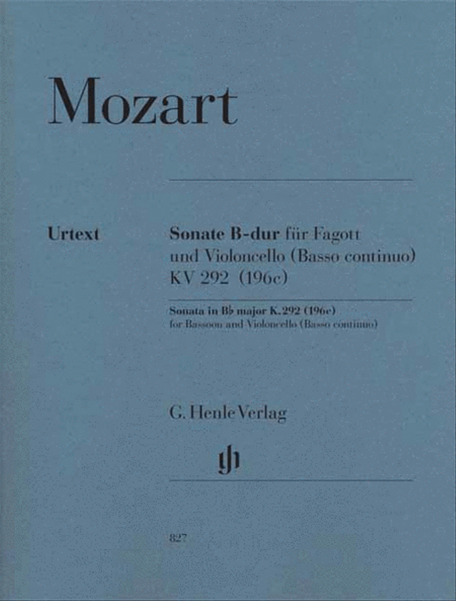 Sonata in B-flat Major, K. 292 (196c) Bassoon scores gallery preview page 1