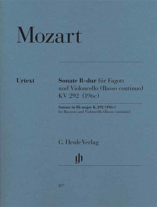 Book cover for Sonata in B-flat Major, K. 292 (196c)