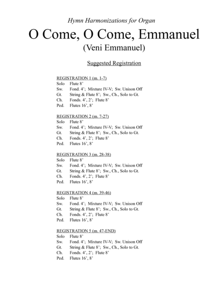 O Come, O Come, Emmanuel - Christmas Hymn Harmonization for Organ image number null