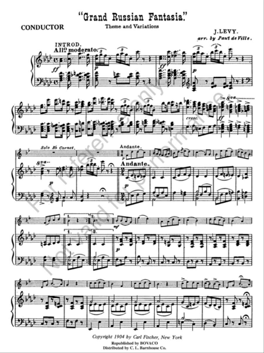 Grand Russian Fantasia Concert Band scores gallery preview page 3