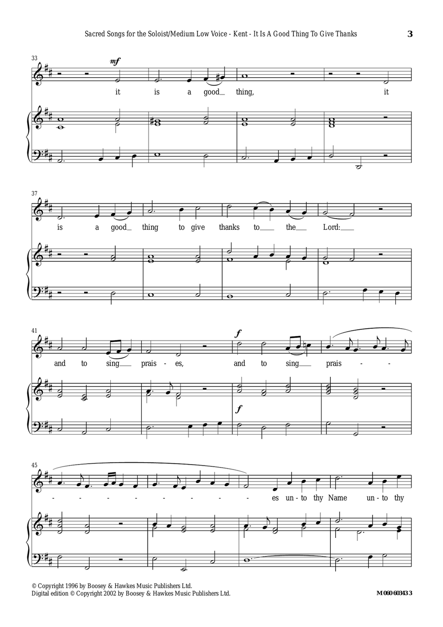 It Is A Good Thing To Give Thanks To The Lord Piano, Vocal scores gallery preview page 3
