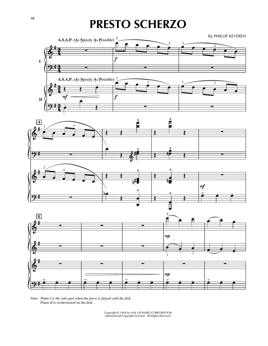 Presto Scherzo (from Presto Scherzo) (for 2 pianos) Piano Duet scores gallery preview page 1