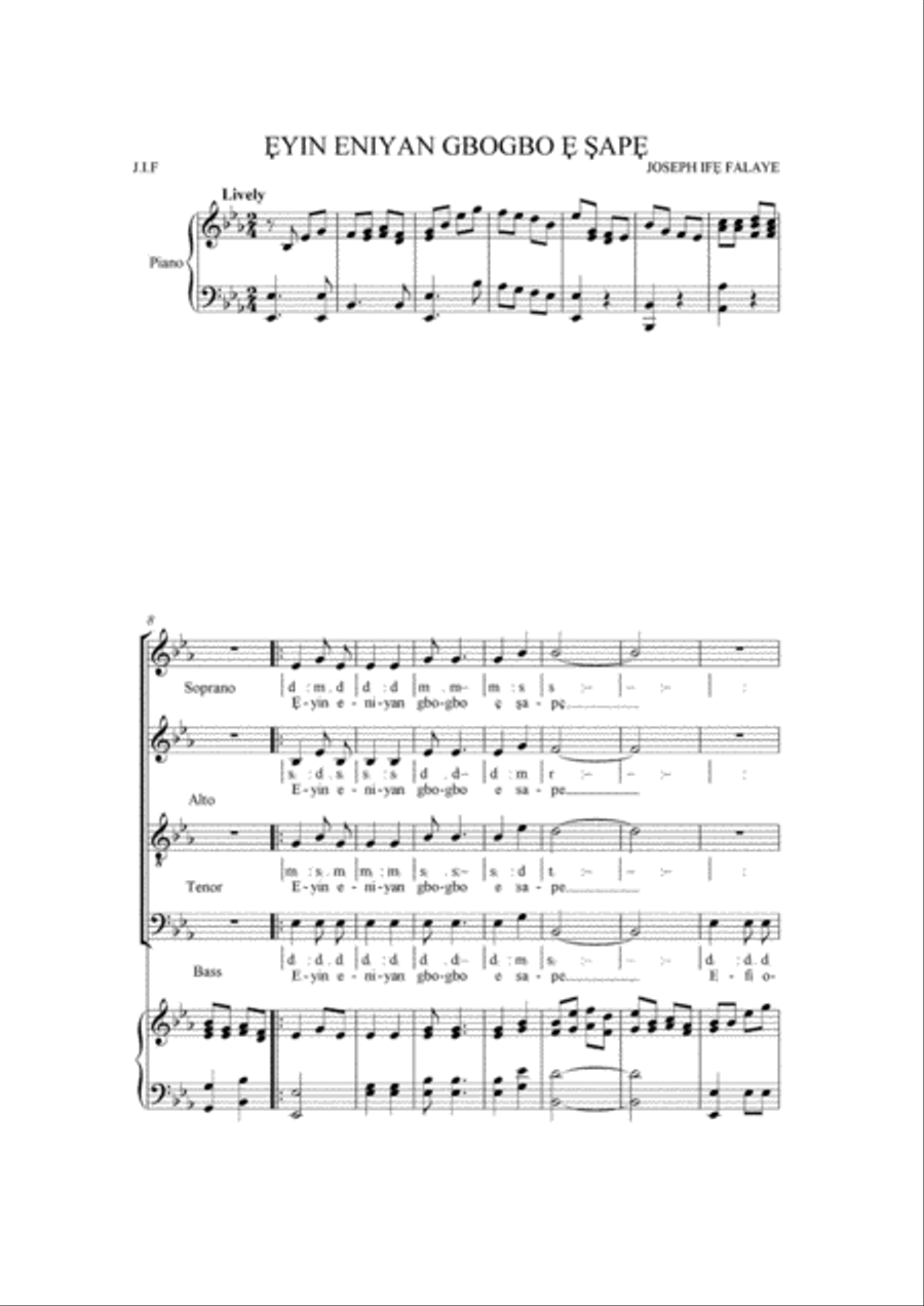 Eyin Eniyan Gbogbo E sape 4-Part scores gallery preview page 2