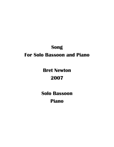 Song for solo Bassoon and Piano image number null