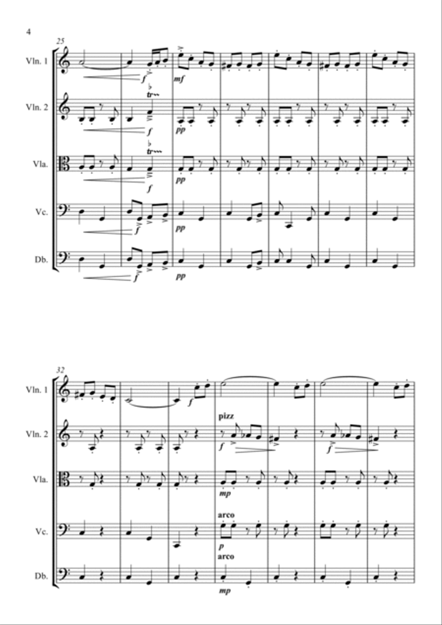 Humdinger, for String Orchestra (Standard Arrangement) Chamber Music scores gallery preview page 4