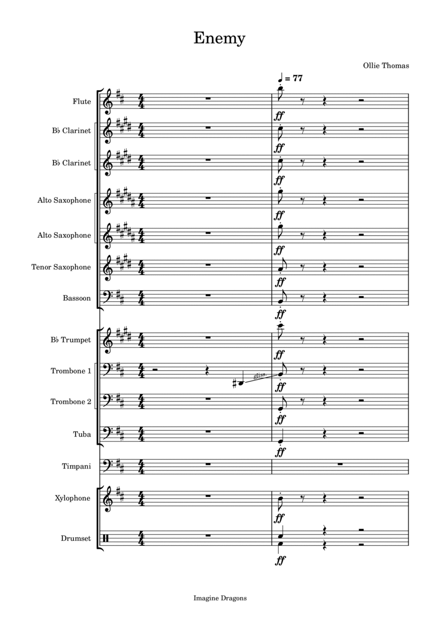 Enemy Concert Band scores gallery preview page 1