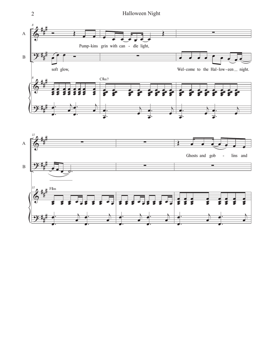 Halloween Night (SAB) Halloween Night (SAB) 3-Part scores gallery preview page 2