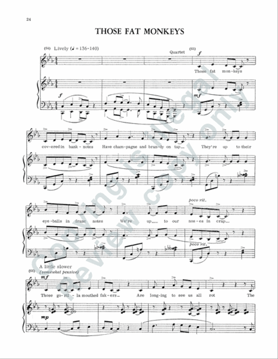 The persecution and assassination of Jean-Paul Marat as performed by the inmates of the Asylum of Charenton under the direction of the Marquis de Sade (Vocal Score) 4-Part scores gallery preview page 14