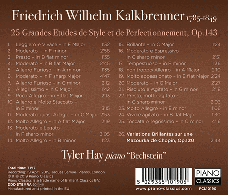 Kalkbrenner: 25 Grandes Etudes de Style et de Perfectionnement, Op.143
