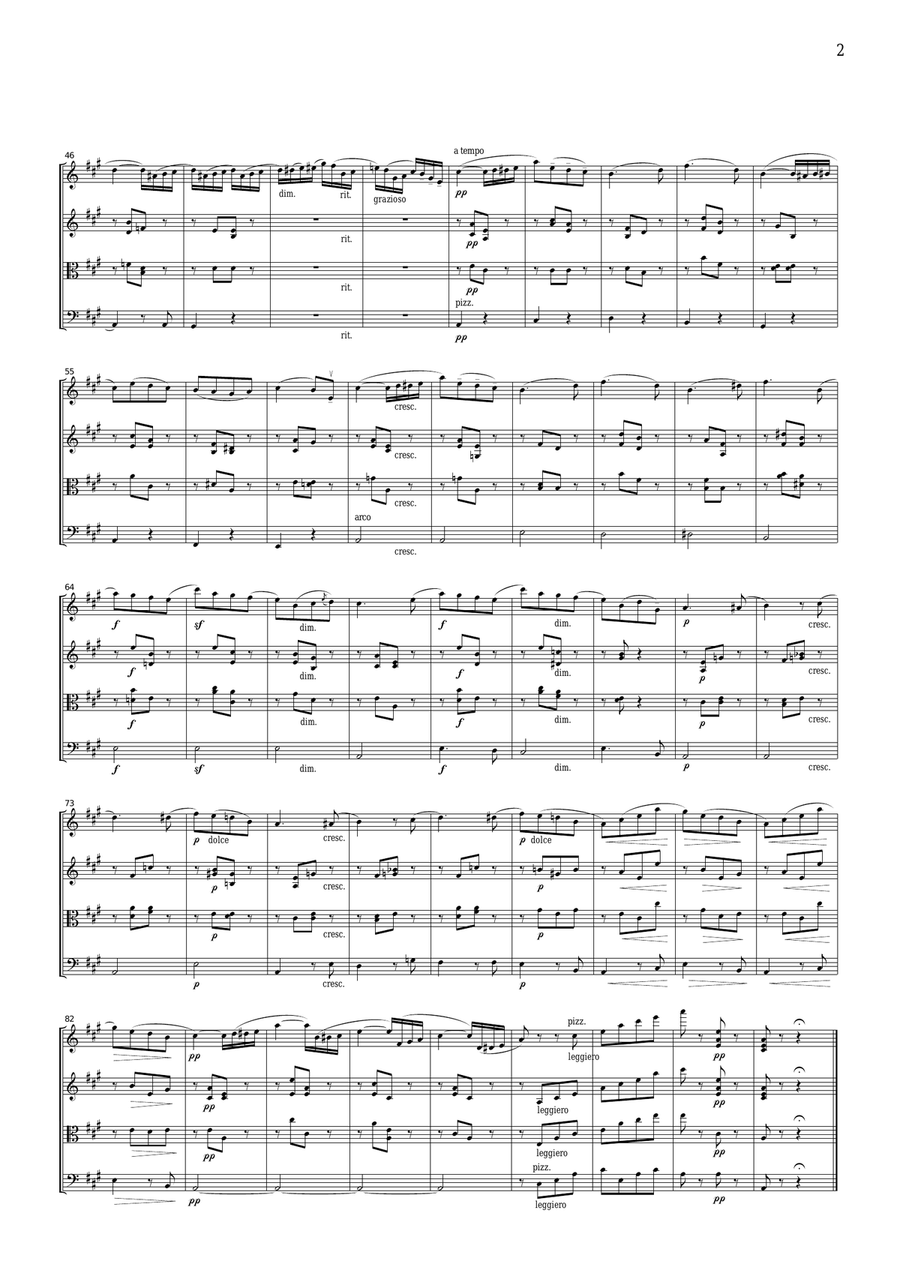 Mendelssohn Spring Song, for string quartet, CM202 String Quartet scores gallery preview page 2