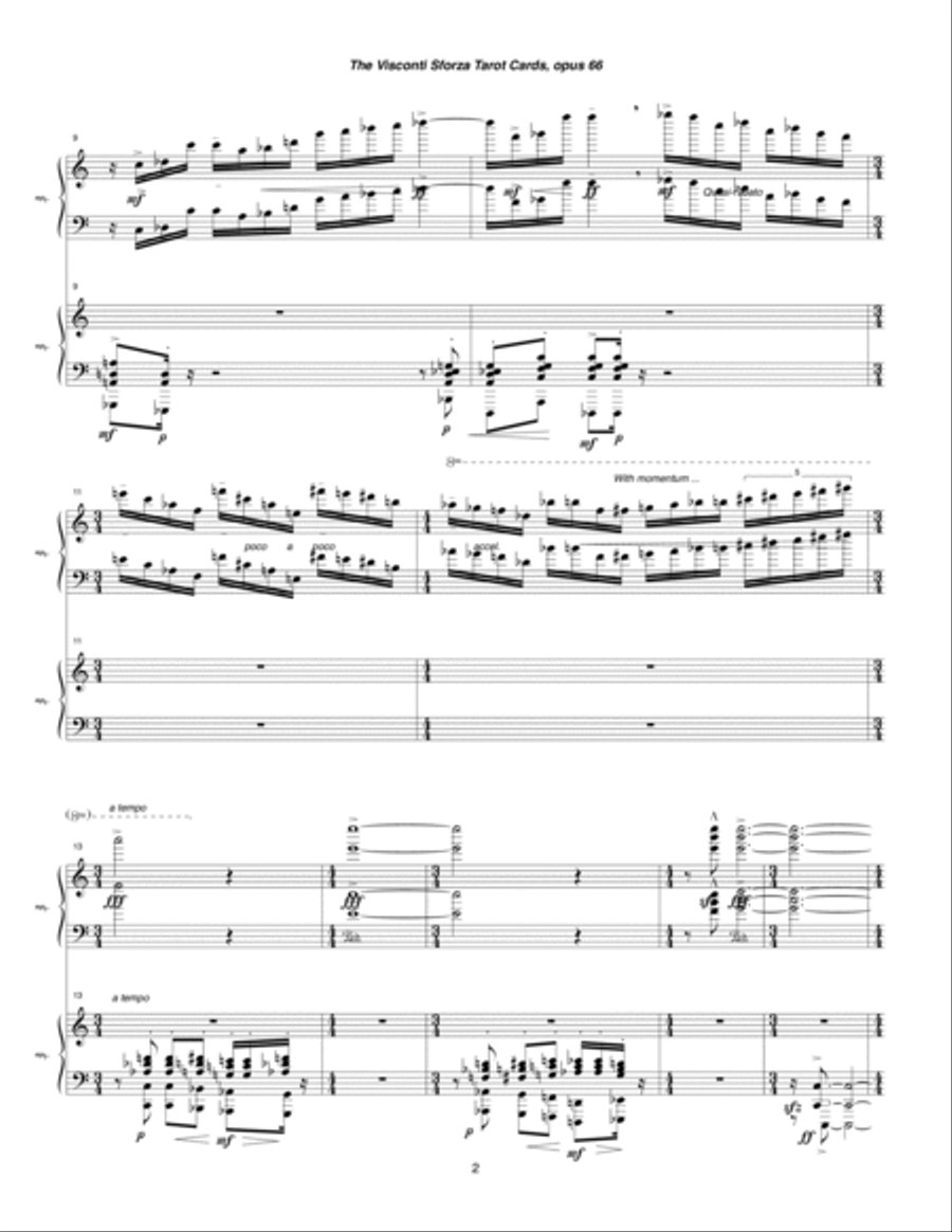 Visconti Sforza Tarot Cards, opus 66 ... Twenty Two Salon Pieces For Two Pianos (1996) 21 Il Giudizi 2 Pianos, 4-Hands scores gallery preview page 2