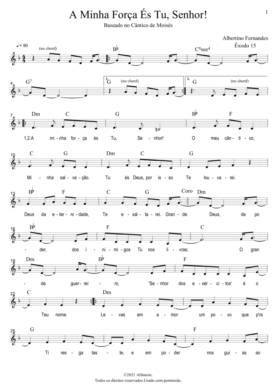 Cântico de Moisés Piano scores gallery preview page 1