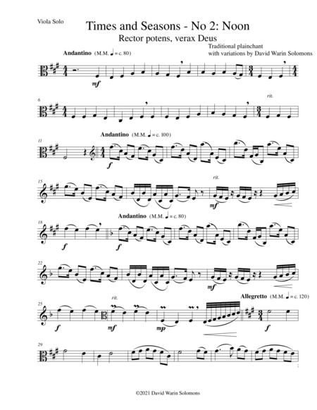 Times and Seasons for viola solo (all 4 pieces) image number null