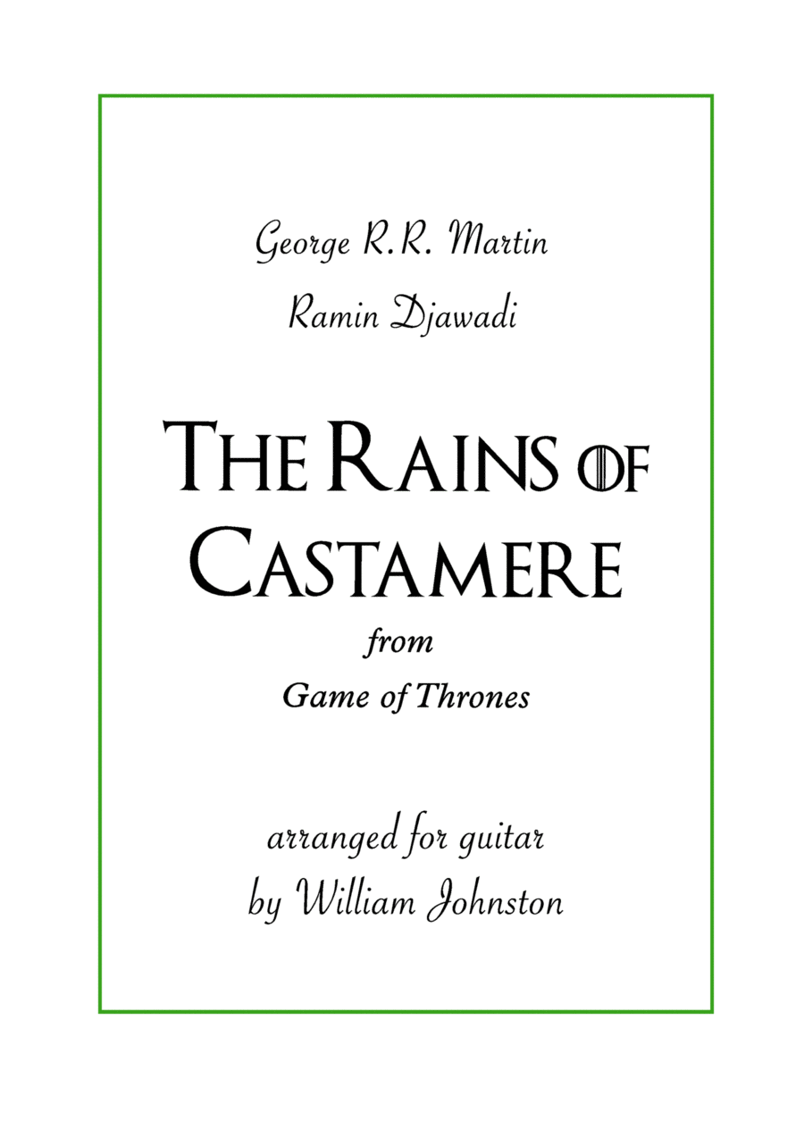 The Rains Of Castamere Guitar Tablature scores gallery preview page 1