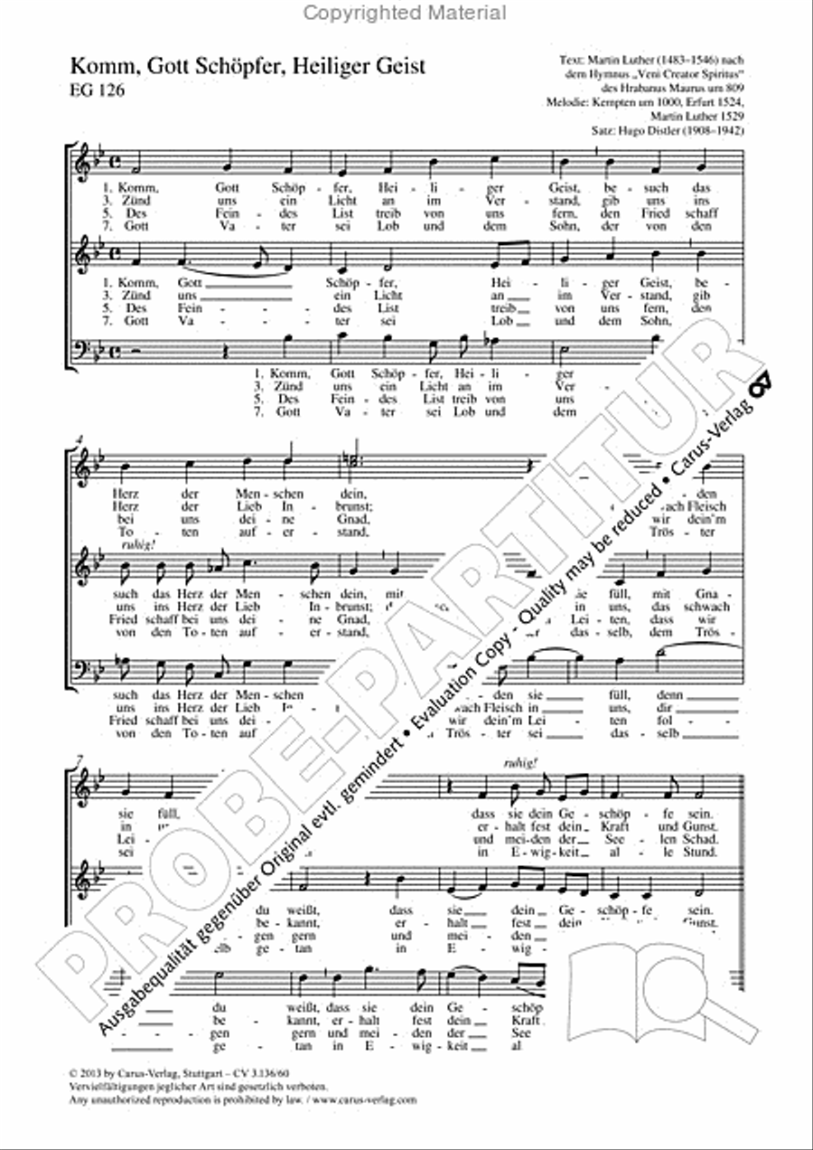 Komm, Gott Schopfer, Heiliger Geit 3-Part scores gallery preview page 2