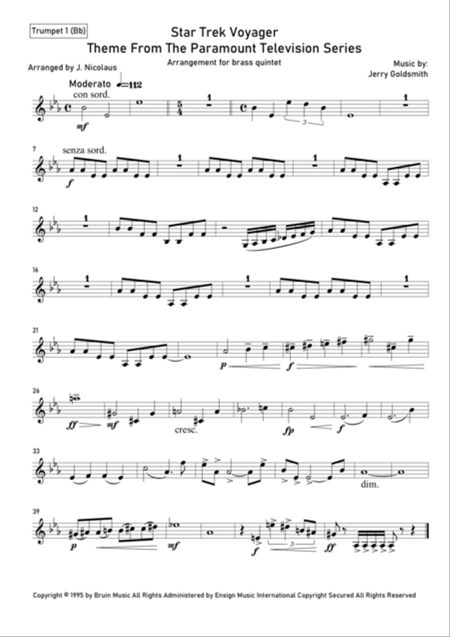 Star Trek - Voyager(r) Brass Quintet scores gallery preview page 5