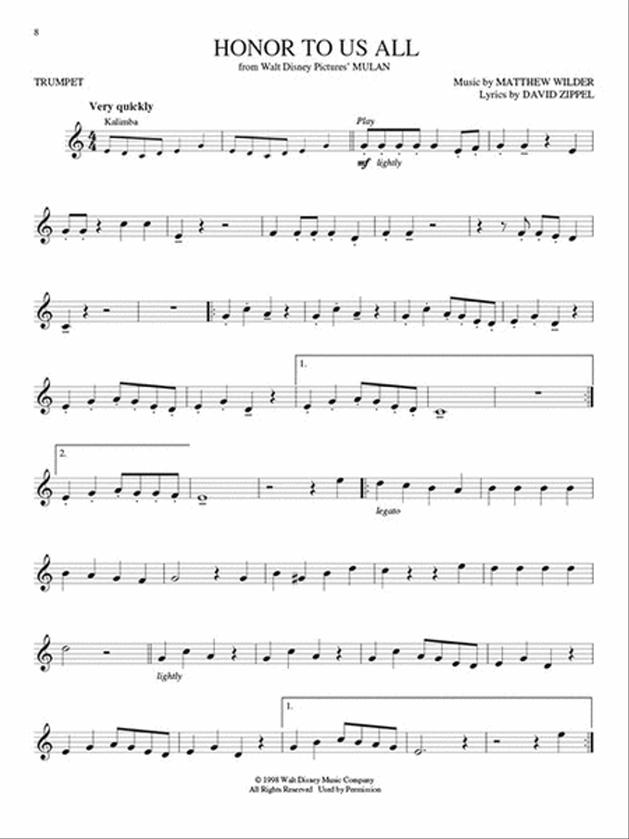 Disney Greats - Trumpet Trumpet Solo scores gallery preview page 3