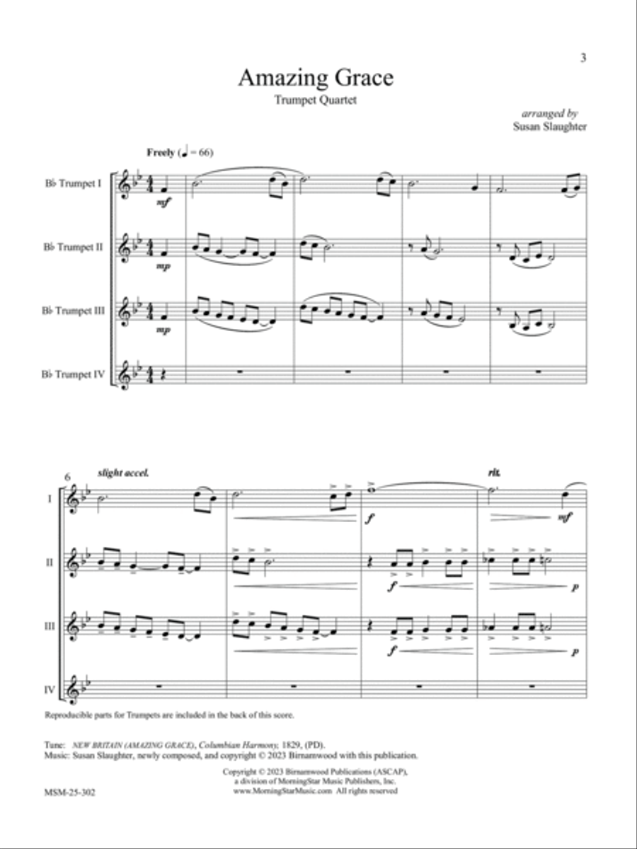 Amazing Grace Amazing Grace Trumpet scores gallery preview page 3
