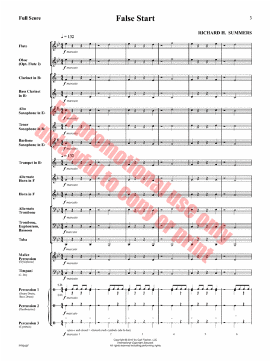 False Start False Start Concert Band scores gallery preview page 4