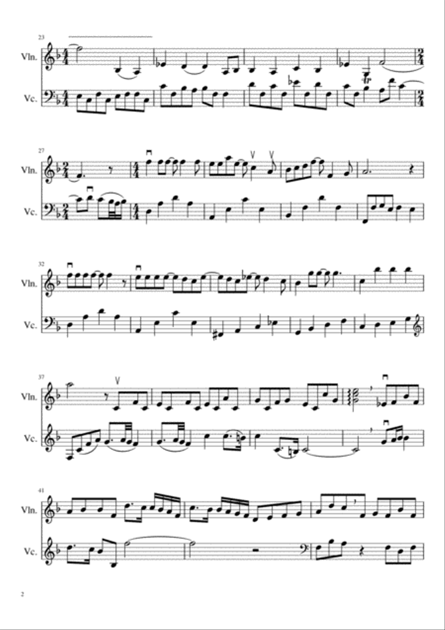 Love Of My Life String Duet scores gallery preview page 2