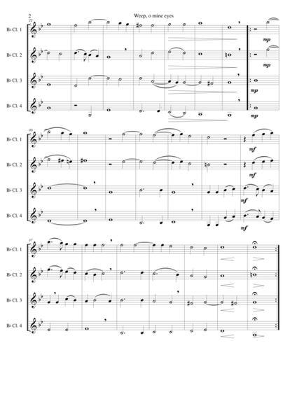 Weep, O mine eyes for clarinet quartet (4 equal clarinets) image number null