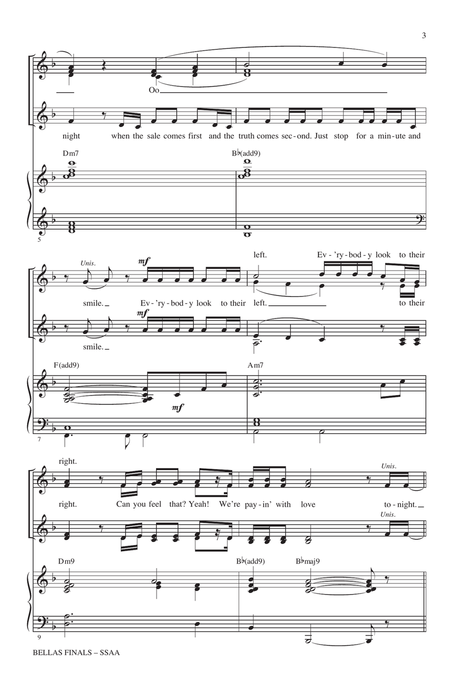 Bellas Finals (Choral Highlights from Pitch Perfect)(arr. Mark Brymer) SSA scores gallery preview page 2