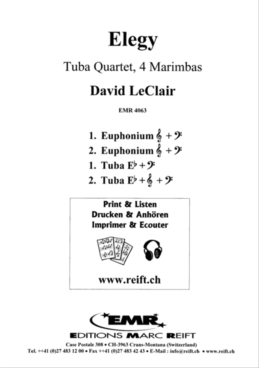 Elegy Elegy Tuba Quartet scores gallery preview page 2