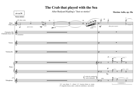 Just so Pieces - The Crab that Played with the Sea, Op.18a - score