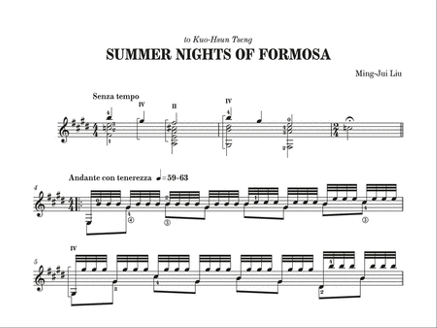 Summer Nights of Formosa Classical Guitar scores gallery preview page 2
