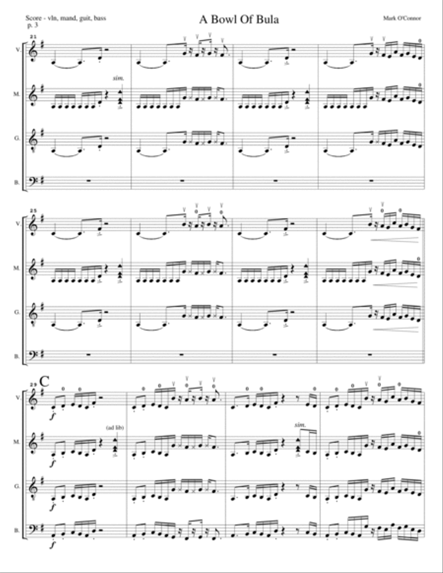 Thirty-Year Retrospective Collection (Score – violin, mandolin, guitar, bass) Small Ensemble scores gallery preview page 5