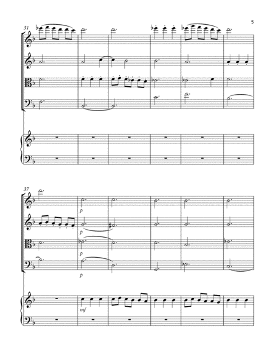 Sacred Overture for piano quintet String Quartet scores gallery preview page 5