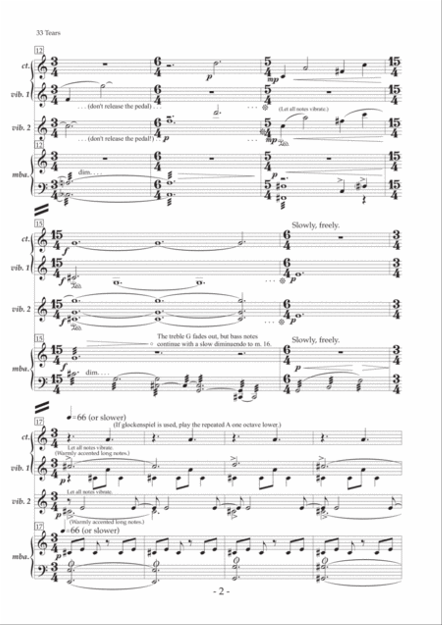 33 Tears (for percussion trio) Percussion Ensemble scores gallery preview page 6