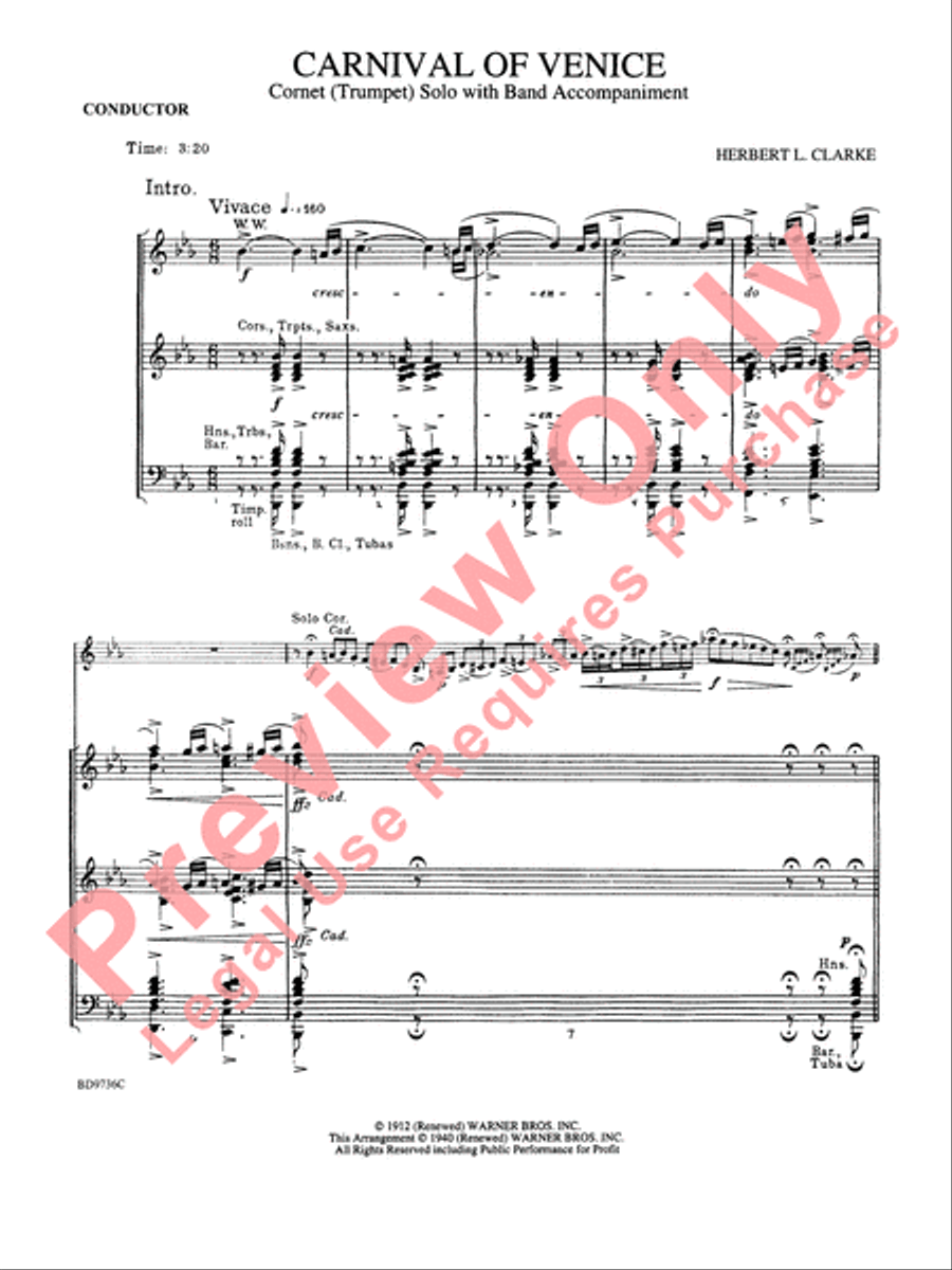 Carnival of Venice Concert Band scores gallery preview page 4