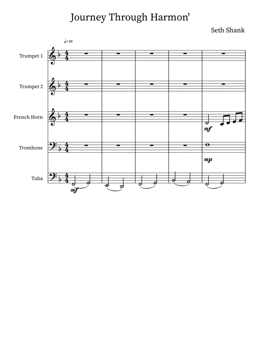 Journey Through Harmon' Brass Quintet scores gallery preview page 1