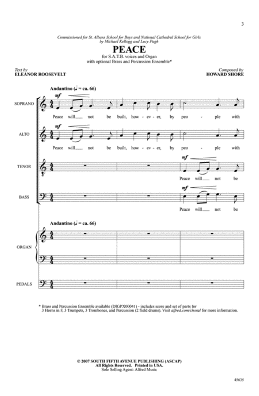 Peace Peace Choir scores gallery preview page 1