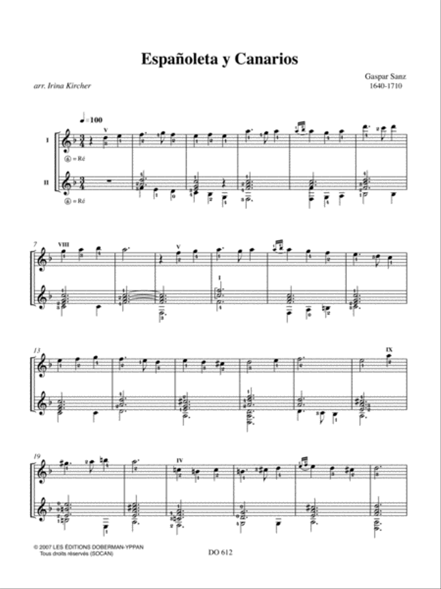 Espanoleta y Canarios Classical Guitar scores gallery preview page 3