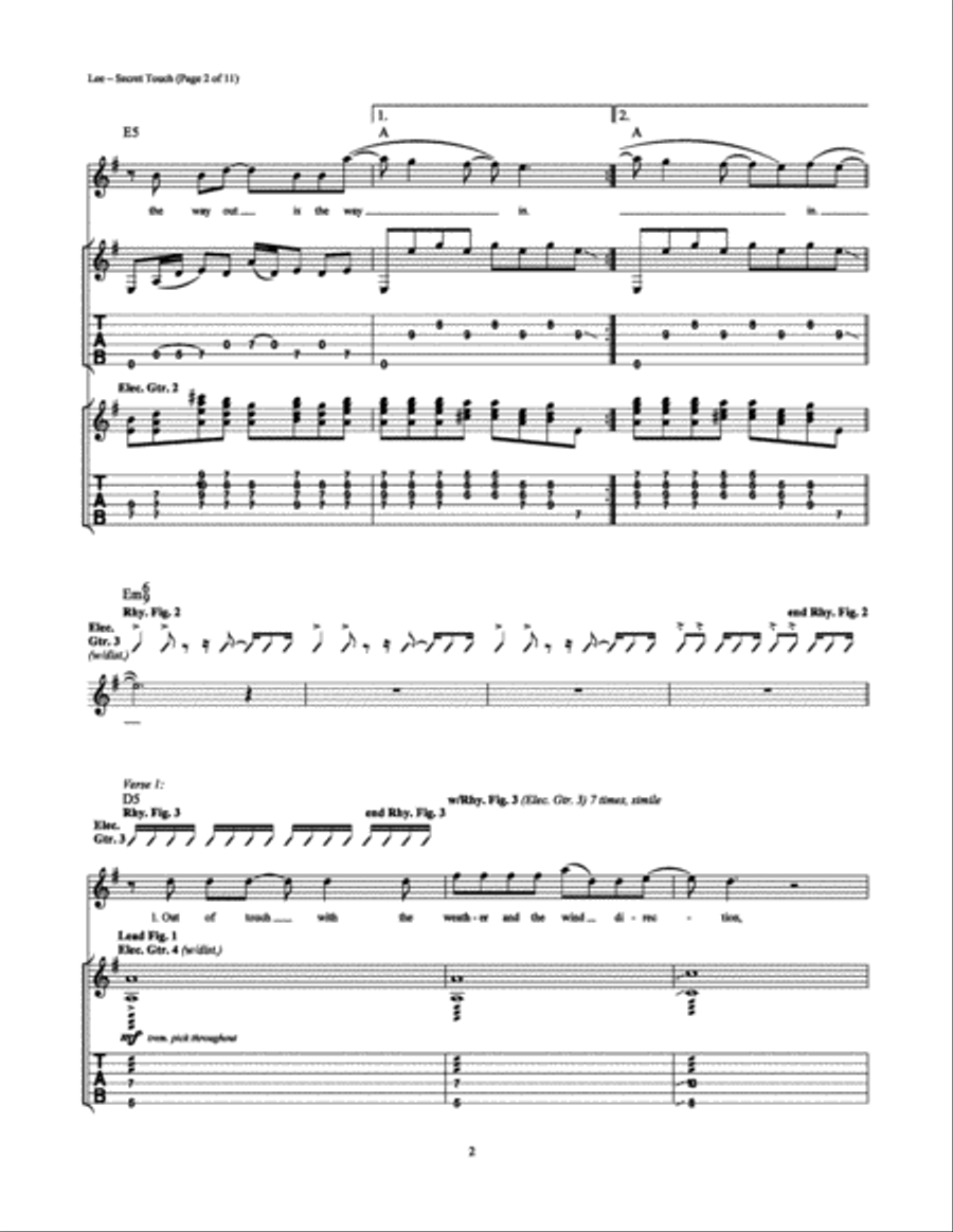 Secret Touch Electric Guitar scores gallery preview page 2