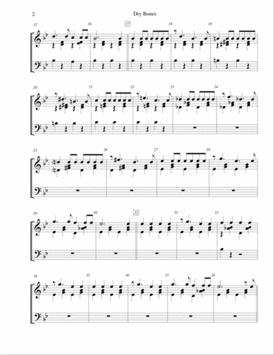 Dry Bones (Dem Bones/Them Bones) - for 2-octave handbell choir 2-Octaves scores gallery preview page 2