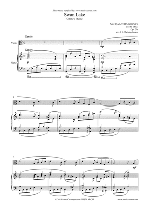Swan Lake - Odette's Theme - Viola and Piano