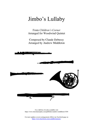 Book cover for Jimbo's Lullaby arranged for Wind Quintet