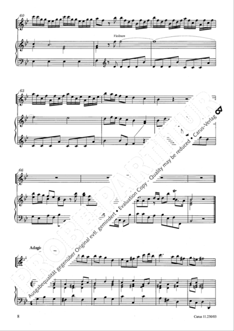 Concerto in B flat major Recorder scores gallery preview page 9