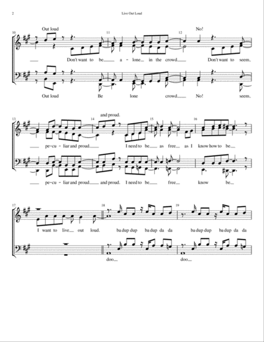 Live Out Loud Live Out Loud 4-Part scores gallery preview page 2