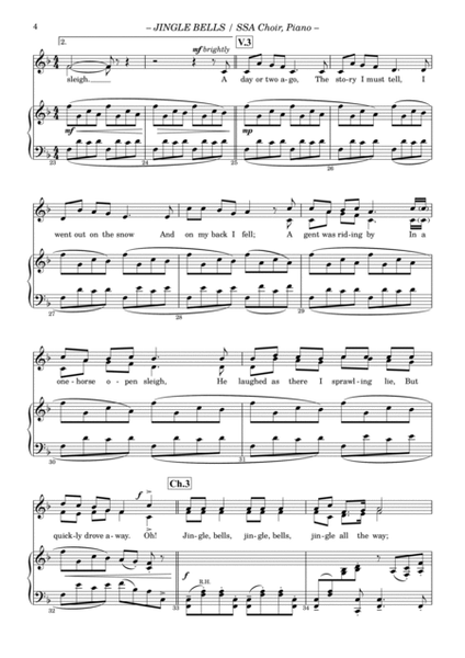 Jingle Bells (SSA, Piano PLUS bonus Percussion Part) image number null