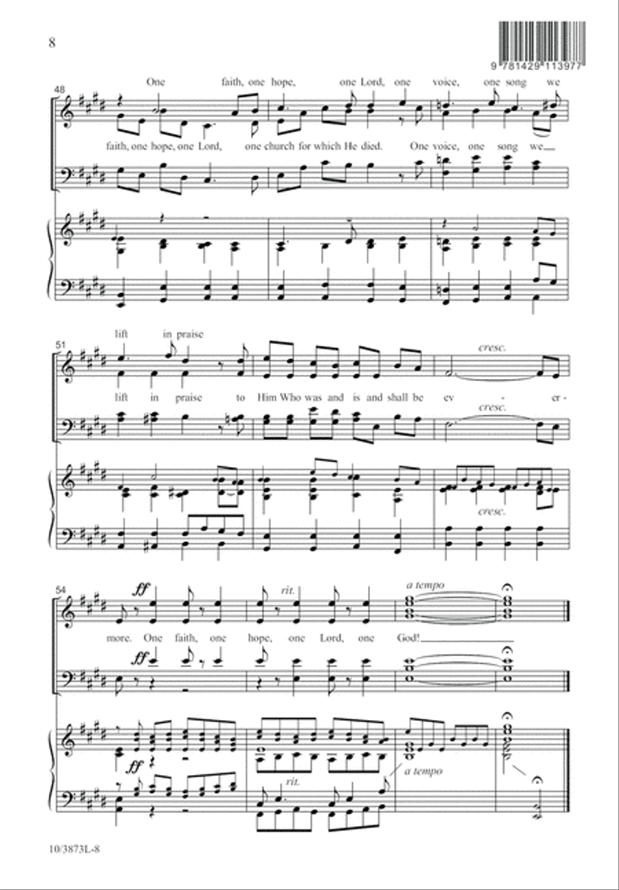 One Faith, One Hope, One Lord 4-Part scores gallery preview page 8