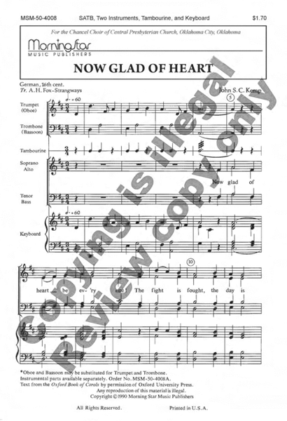 Now Glad of Heart (Choral Score)