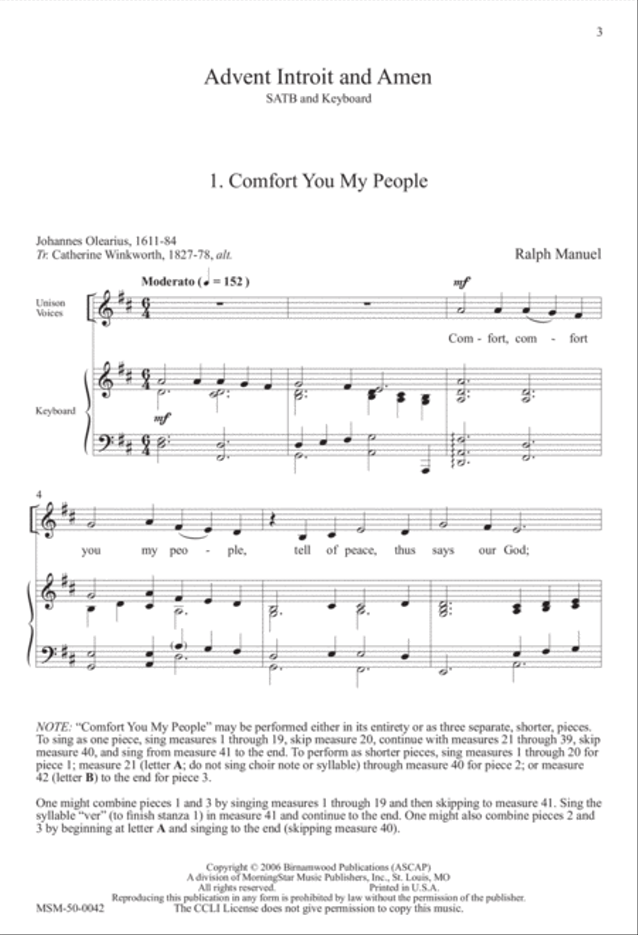 Advent Introit and Amen 4-Part scores gallery preview page 1