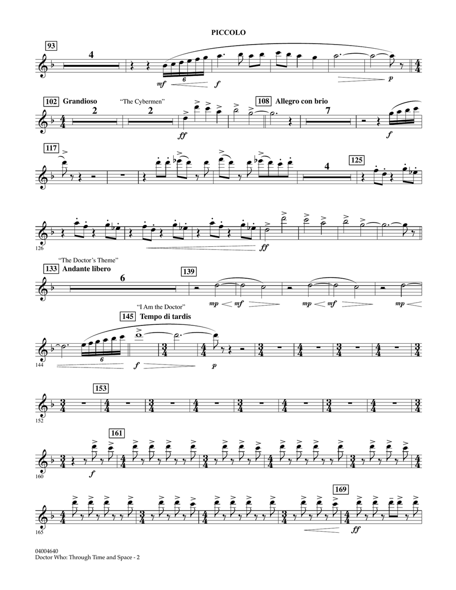 Doctor Who: Through Time and Space - Piccolo Concert Band scores gallery preview page 2
