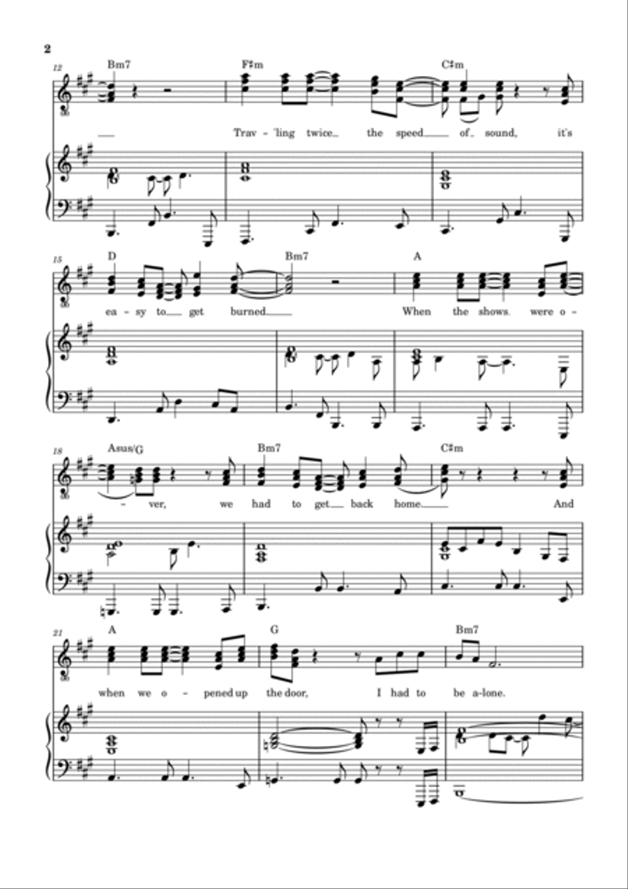Just A Song Before I Go Piano, Vocal, Guitar scores gallery preview page 3