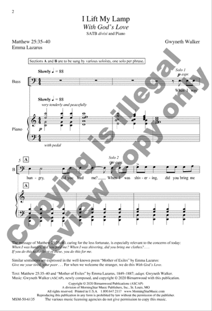I Lift My Lamp Divisi scores gallery preview page 2